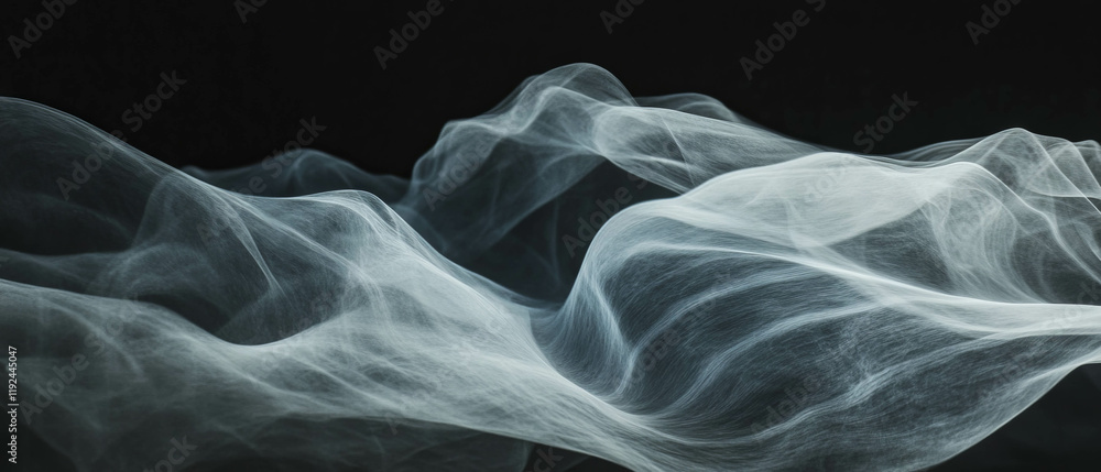 Poster Ethereal smoke trails create a dynamic flow in an abstract composition with swirling patterns