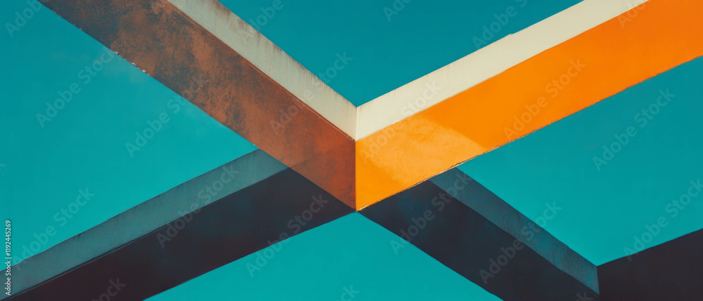 Poster Geometric shapes and abstract textures create captivating architectural patterns