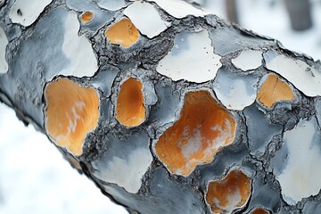 Obraz premium Abstract Tree Bark Texture Gray White Orange