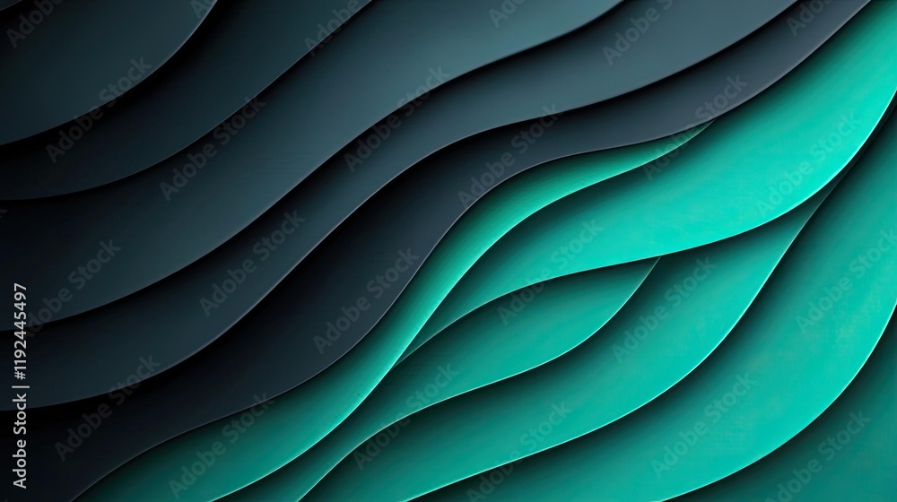 Poster Cloudy abstract background concept. A beautiful abstract design featuring flowing waves in dark and teal tones.