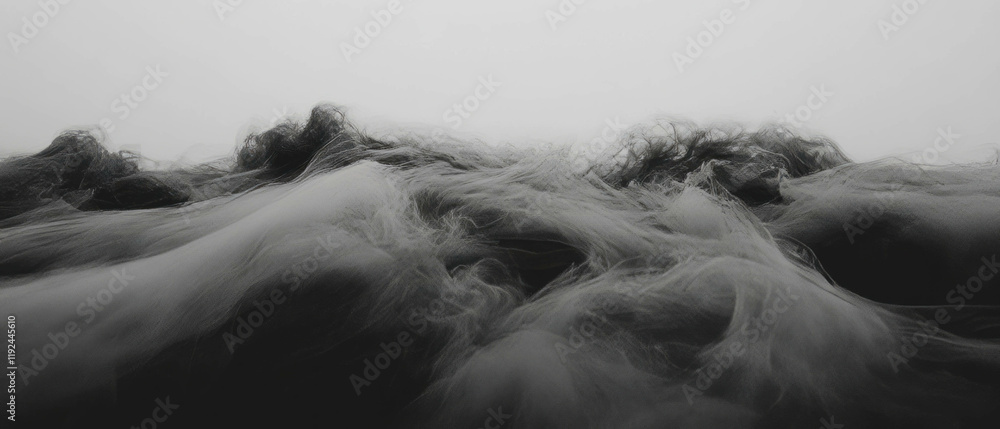 Poster mysterious abstract textures resembling smoke create an ethereal atmosphere