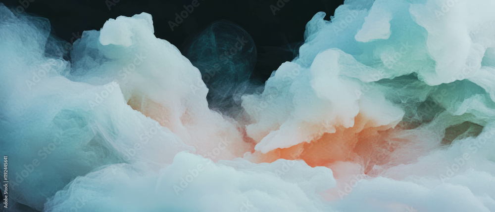 Poster ethereal textures evoke mystery through abstract smoke and fog patterns