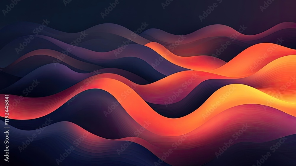Aufkleber Cloudy abstract background concept. Abstract waves in vibrant colors create a dynamic visual for modern design projects.