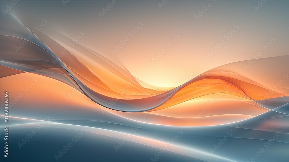 Aufkleber Cloudy abstract background concept. Elegant abstract waves blending colors in a soft, flowing pattern for creative designs.
