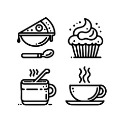 bread icon minimal lines on white background