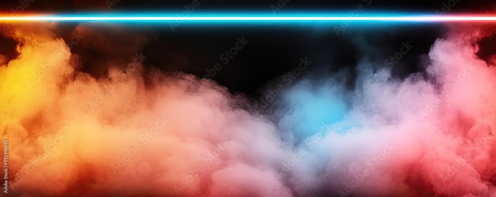 Poster blurred abstract background idea. vibrant smoke cloud with colorful hues creating a dramatic visual 