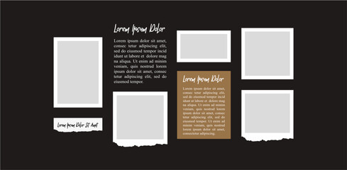 Fototapeta premium Pictures or photos frame collage layout abstract photo frames and digital photo wall template