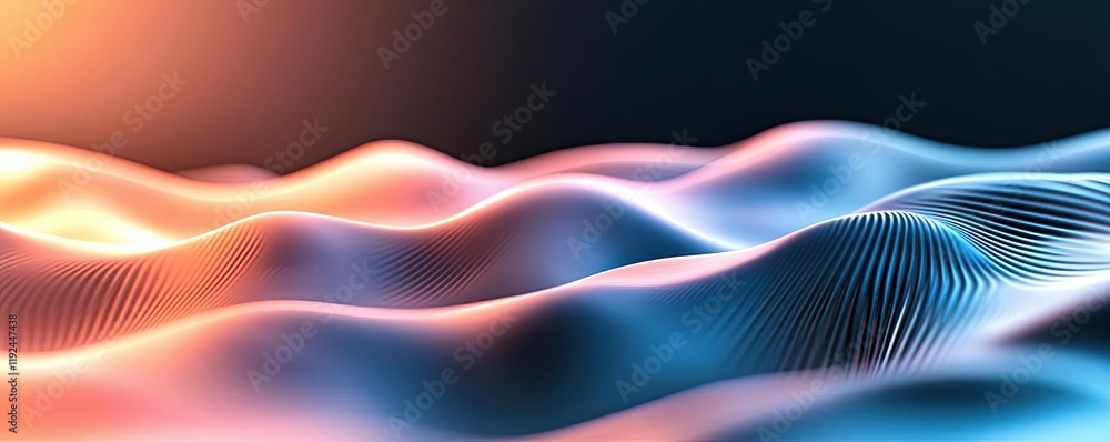 Aufkleber Blurred abstract background idea. Abstract digital waves in vibrant colors creating a mesmerizing visual effect.