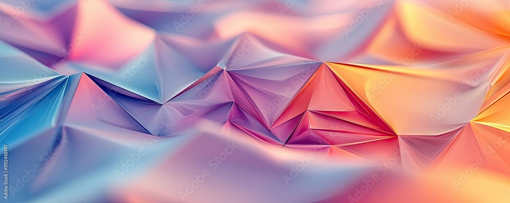 Poster Triangle abstract background concept. Colorful abstract background with smooth, crumpled surface and vibrant gradients.