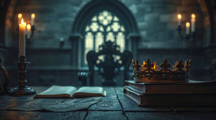 beautiful queen or king crown. fantasy medieval period