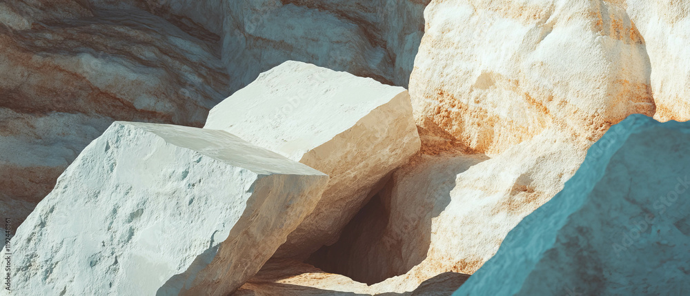 Poster bold and contrasting textures create visual richness in natural stone formations