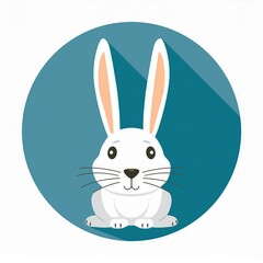 Obraz premium Arctic hare flat design. isolated on white background