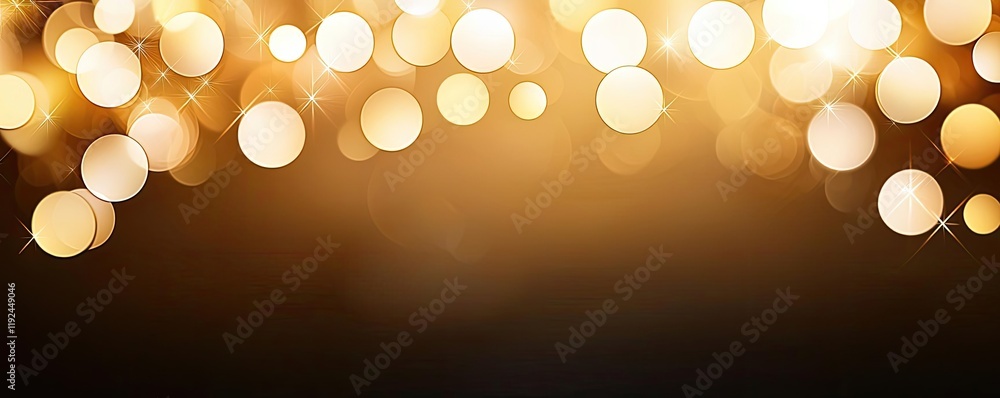 Poster Blurred abstract background idea. Stunning golden bokeh lights create a warm, inviting atmosphere for any project.
