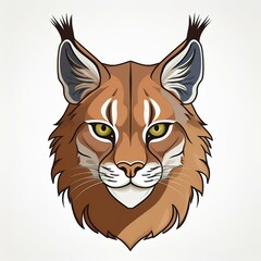 Arabian lynx flat design. isolated on white background 