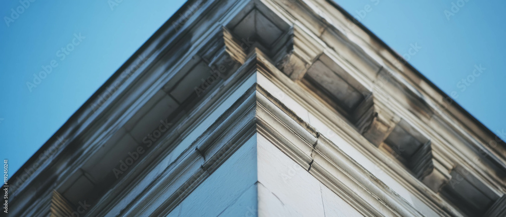 Aufkleber exploring the intricate lines and details of architectural building corners