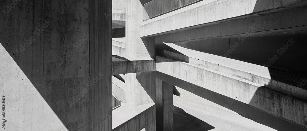 Poster Geometric architectural details showcasing building corners and intersecting lines in urban setting