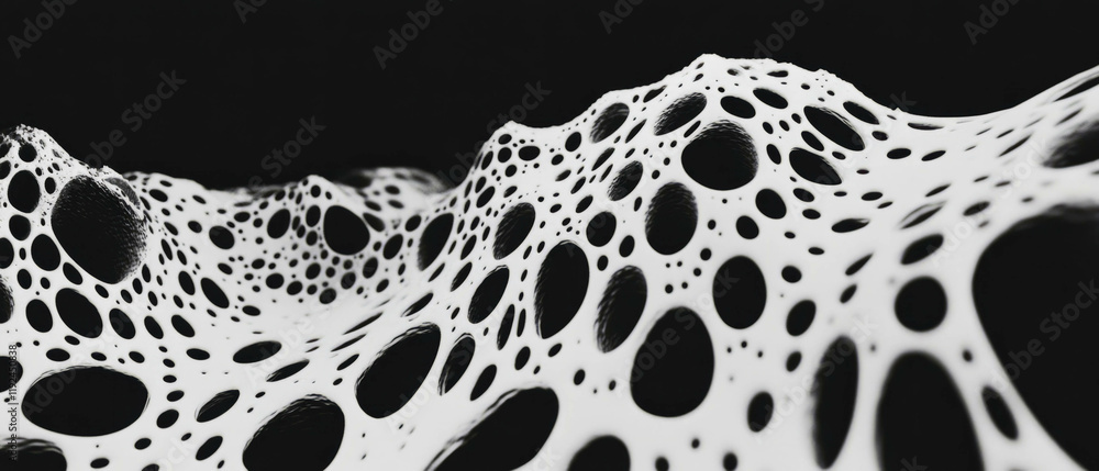 Aufkleber Dynamic interplay of chaotic patterns creating visual intrigue in black and white textures