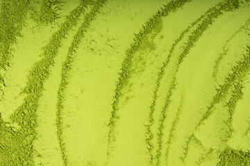 Matcha powder texture background, green tea dust pattern, flour banner, powdered chlorella