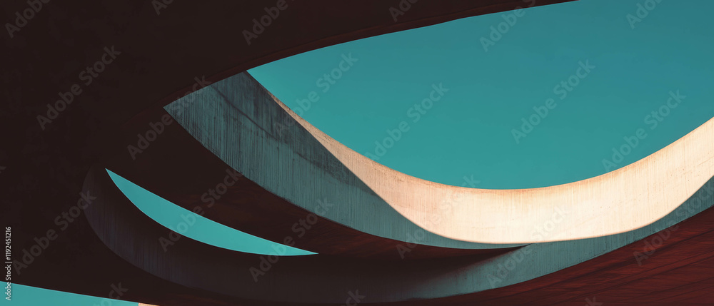 Poster organic architecture featuring flowing lines and circular shapes designs
