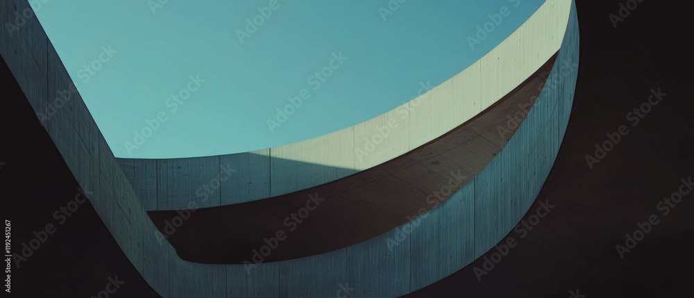 Poster flowing lines and circular shapes create an organic architectural design