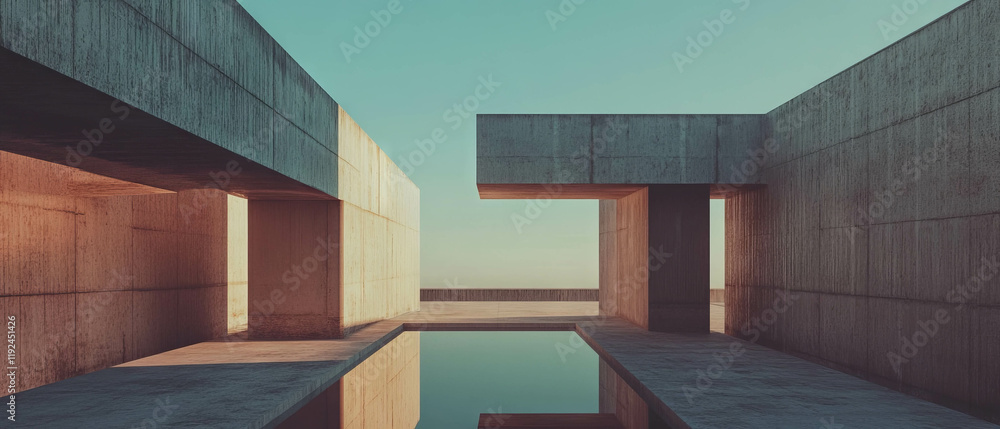 Poster Clean lines and minimal details create balanced architectural composition in abstract design