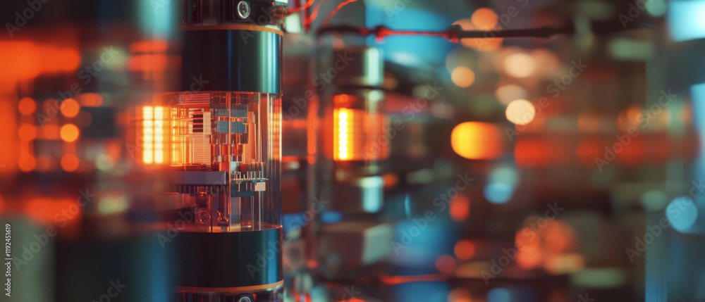 Poster Close-up exploration of intricate electrical components and advanced circuitry details