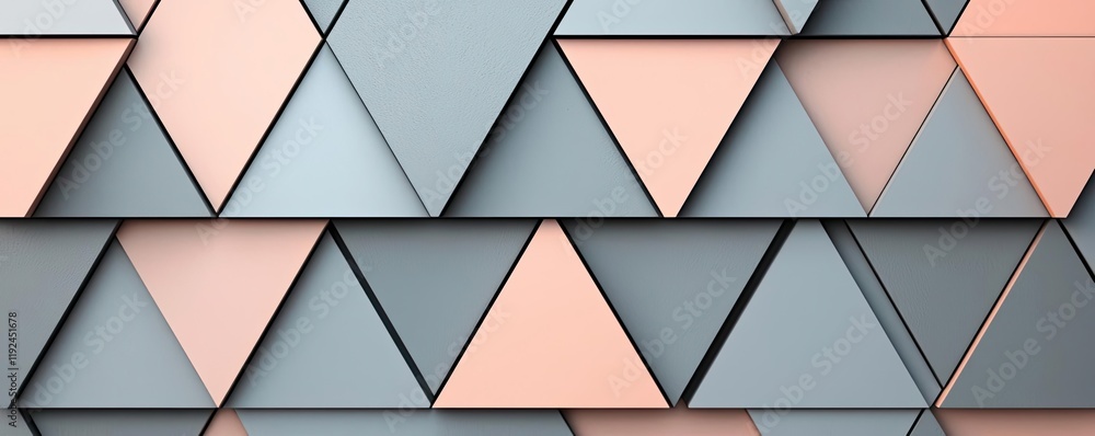 Poster Triangle abstract background concept. Modern geometric triangle pattern in soft pastel colors for creative design projects.
