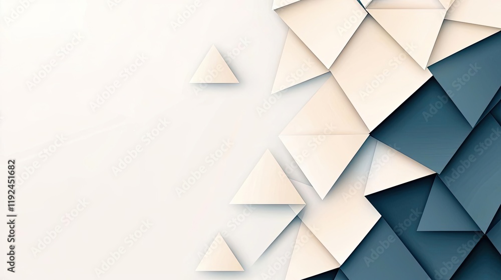 Poster Triangle abstract background concept. Stylish abstract design featuring triangular shapes in muted colors for creative projects.