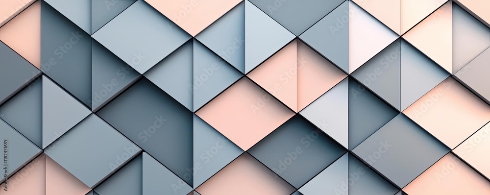 Poster Triangle abstract background concept. Geometric pattern of 3D triangles in soft pastel colors for modern design needs.
