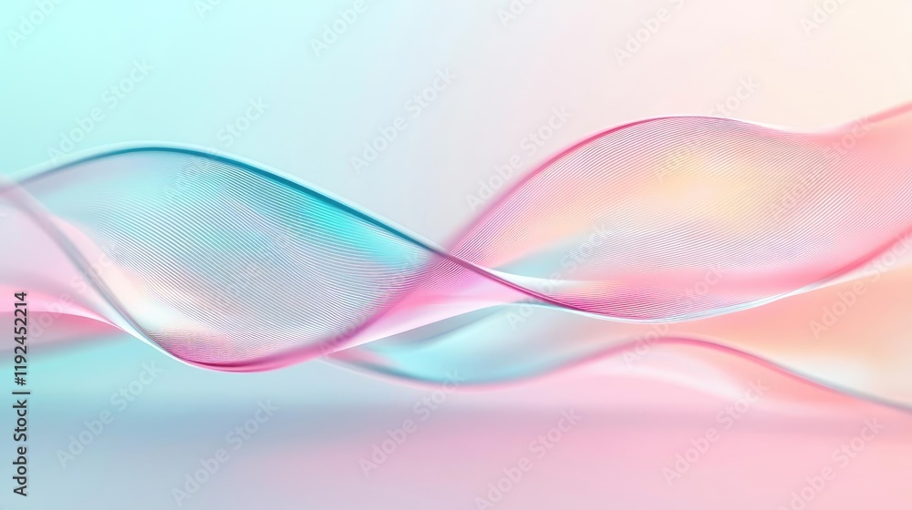 Poster Blurred abstract background idea. Abstract waves in soft colors create a tranquil and modern visual effect.