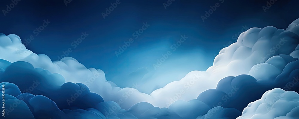 Aufkleber Cloudy abstract background concept. Serene blue sky with soft clouds, creating a tranquil and peaceful atmosphere.