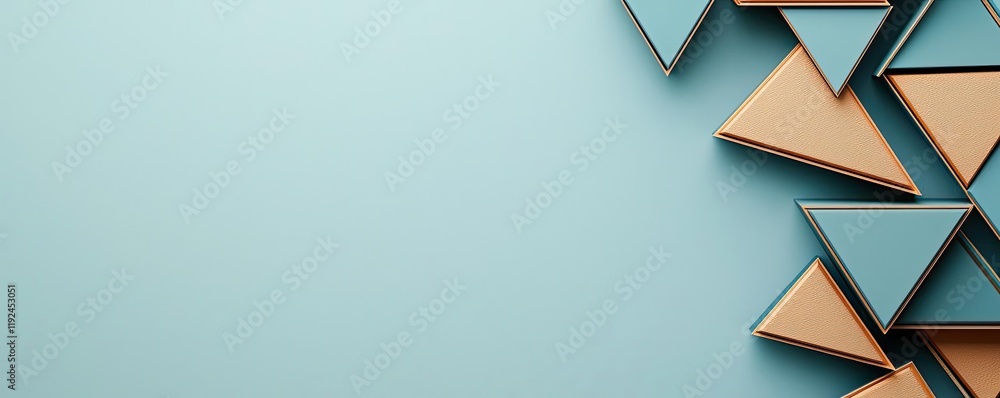 Poster Triangle abstract background concept. A modern abstract design featuring geometric shapes in soft colors on a clean background.