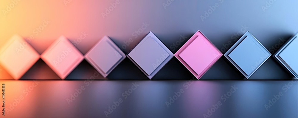 Poster Triangle abstract background concept. A captivating arrangement of colorful geometric shapes on a gradient background.