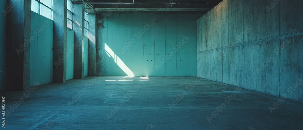 Aufkleber exploring rough concrete textures in an empty urban space with natural light