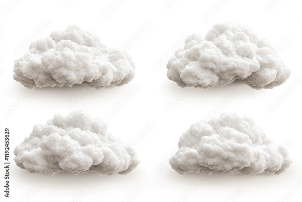 Aufkleber four clouds floating against a white background