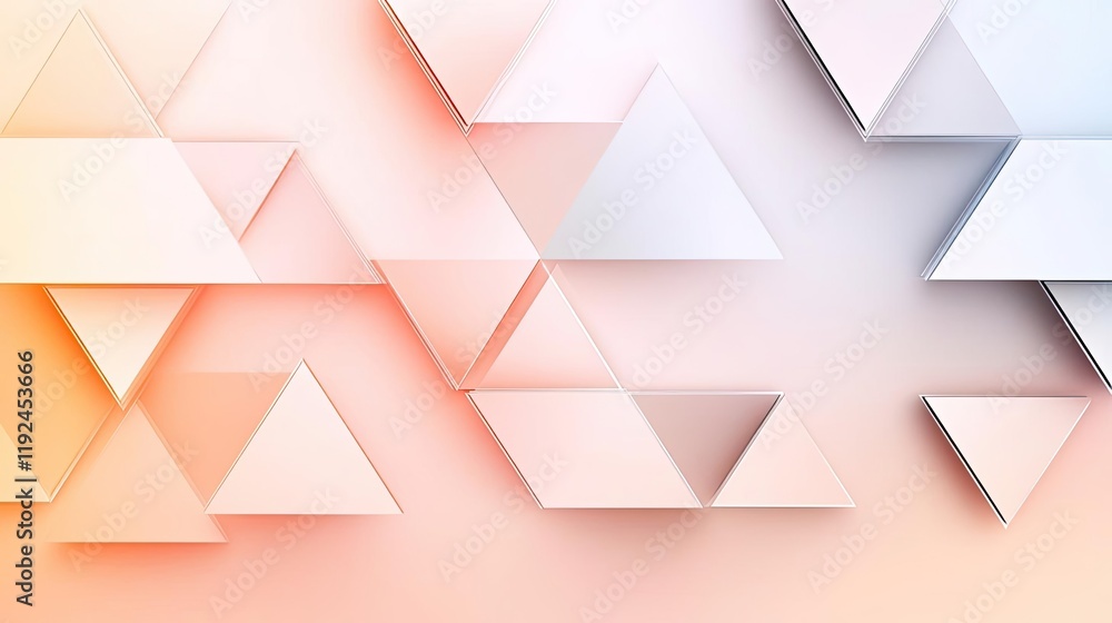 Poster Triangle abstract background concept. Abstract triangular shapes in soft pastel colors create a modern design effect.