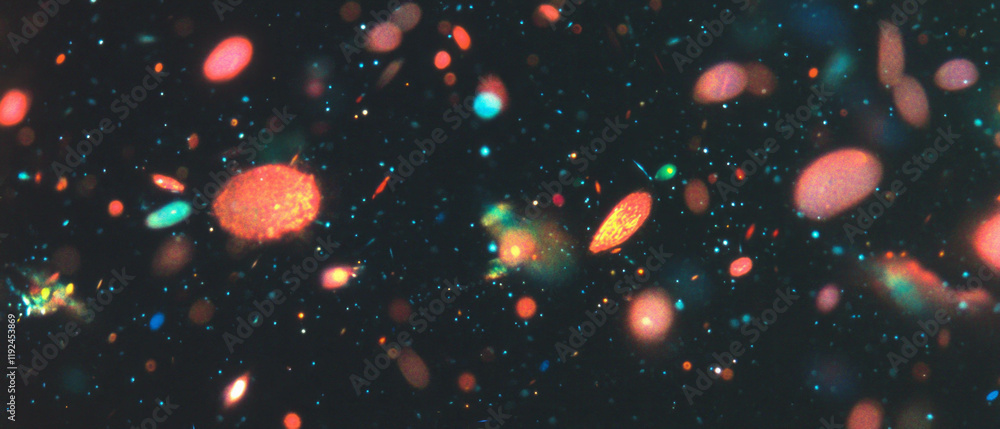 Poster Cosmic dust and vibrant nebula create an abstract galactic view