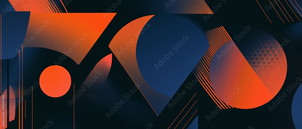 Aufkleber abstract geometric shapes, vibrant colors and modern design elements creating a dynamic digital back