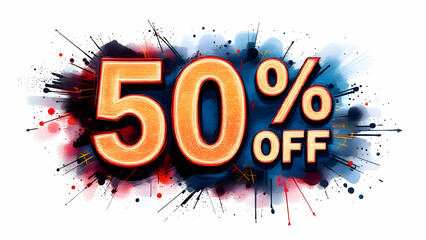 Big discount sign isolated on white