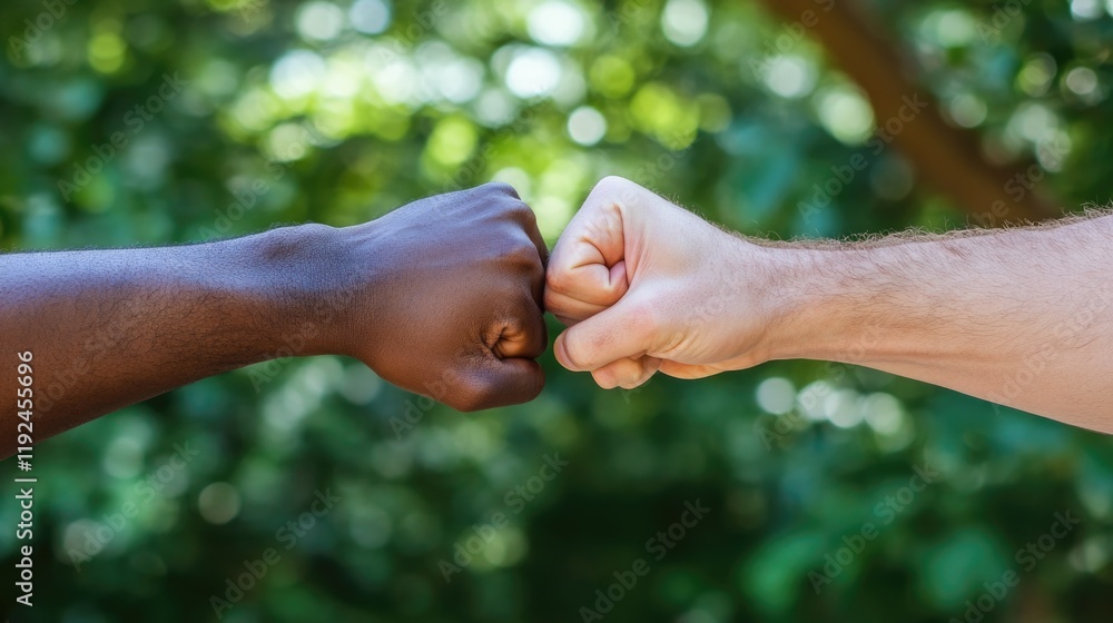 Aufkleber two hands clasped together with fists closed