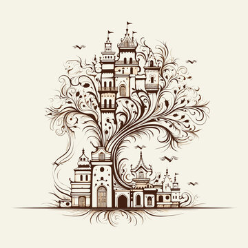 Adobe Illustrator henna tree Artwork