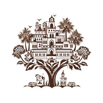Adobe Illustrator henna tree Artwork