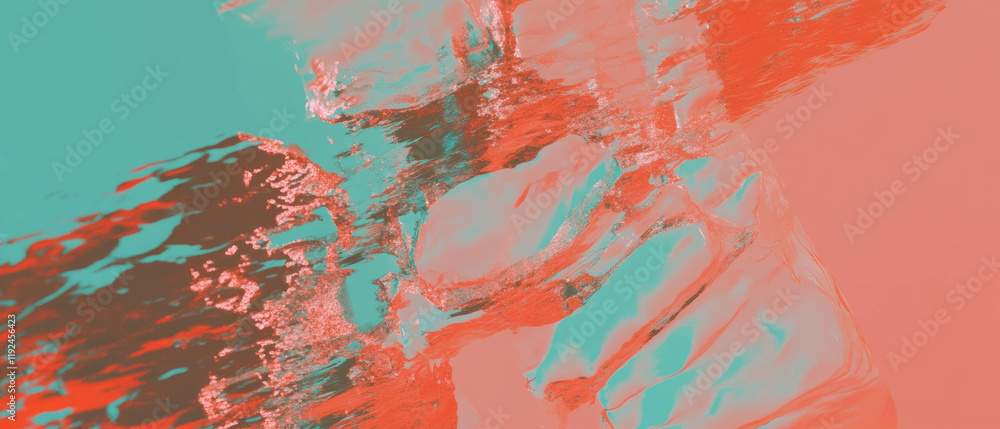 Poster Exploration of digital noise and pixelated patterns in abstract glitch art