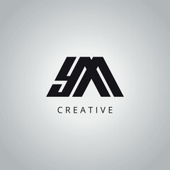 Obraz premium YM M Y modern creative alphabet company logo design vector icon template.