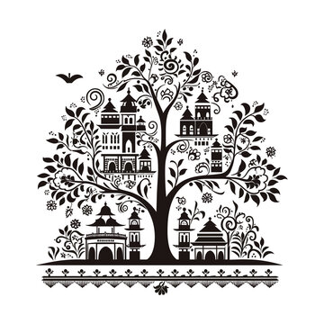 Adobe Illustrator henna tree Artwork