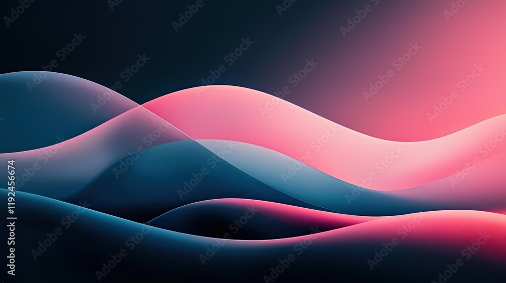 Poster Cloudy abstract background concept. Abstract waves of color create a harmonious visual experience for design projects.