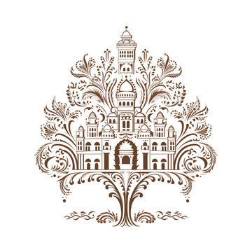 Adobe Illustrator henna tree Artwork