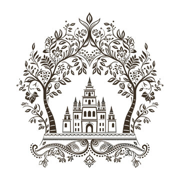 Adobe Illustrator henna tree Artwork