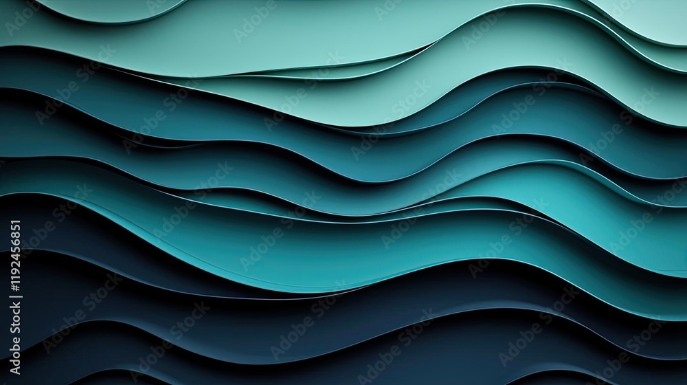 Aufkleber cloudy abstract background concept. stylish abstract wave pattern in calming shades of teal and blue