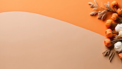 All Saints' Day  banner with empty space Without Text, Orange Minimal background